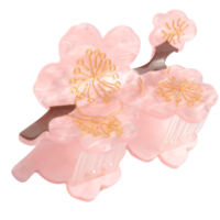 Red Cuckoo Hair Claw Clip Flowers pink