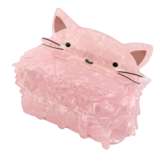 Red Cuckoo Hair Claw Clip Cat pink
