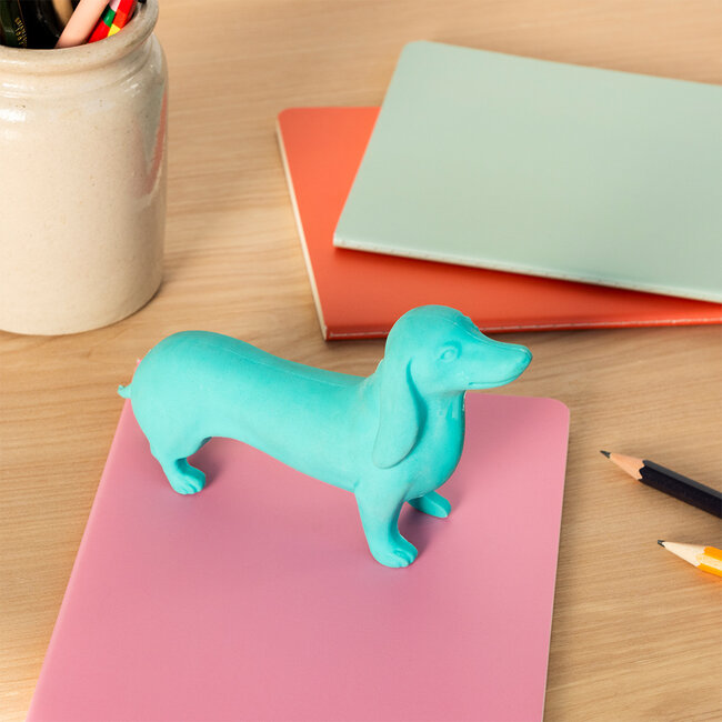 Eraser Giant Sausage Dog blue
