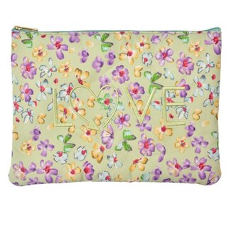 Clayre & Eef Make-up Tasche Love Flowers purple