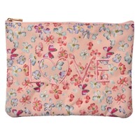 Clayre & Eef Make-up Tasche Love Flowers apricot