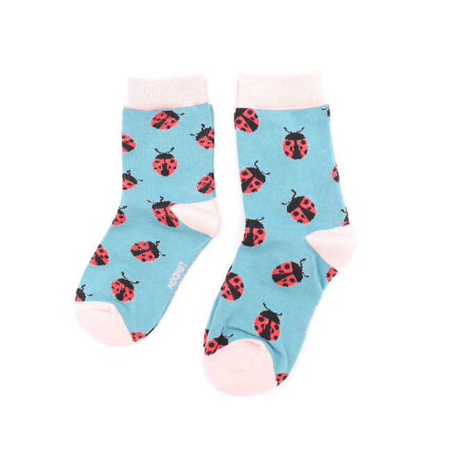 Kindersocken Bamboo Girls Ladybirds duck egg 2-3Y