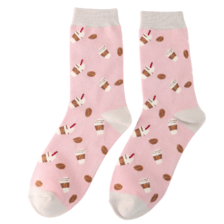 Miss Sparrow Socken Bamboo Takeaway Coffee pink