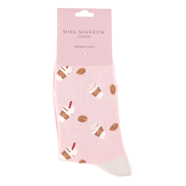 Socks Bamboo Takeaway Coffee pink