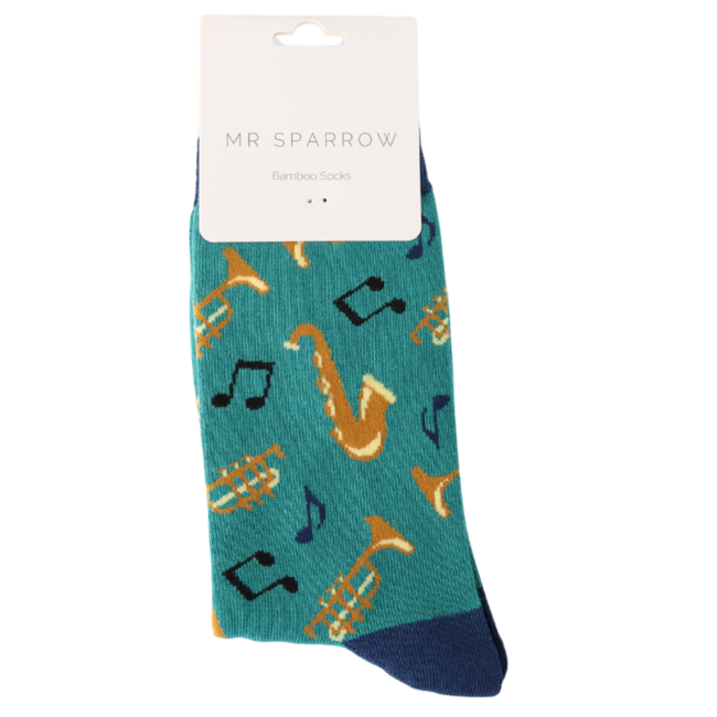 Männer-Socken Bamboo Brassband teal