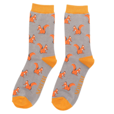 Miss Sparrow Männer-Socken Bamboo Squirrels grey