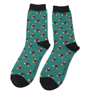 Miss Sparrow Männer-Socken Bamboo Ping Pong green