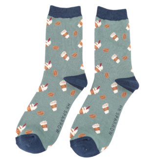 Miss Sparrow Männer-Socken Bamboo Takeaway Coffe green