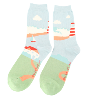 Miss Sparrow Mens Socks Bamboo Seascape green