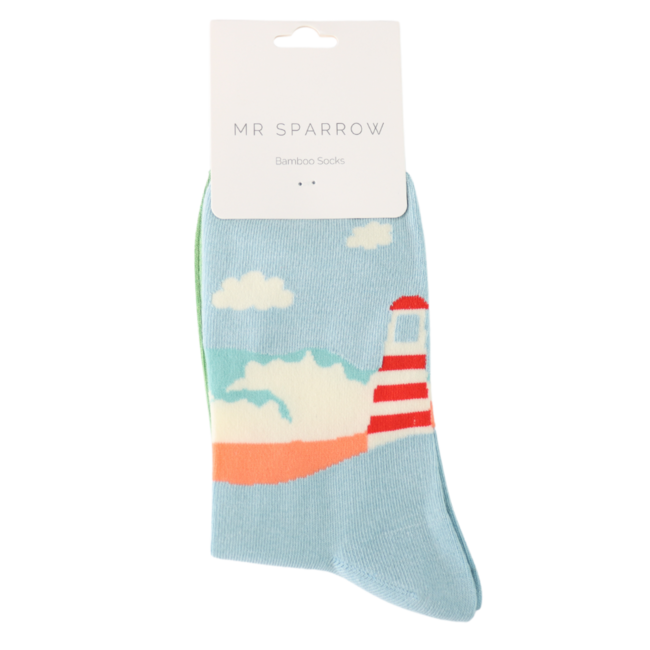 Mens Socks Bamboo Seascape green