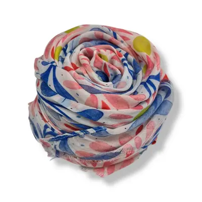 M&K Collection Schal Retro Daisy pink/blue