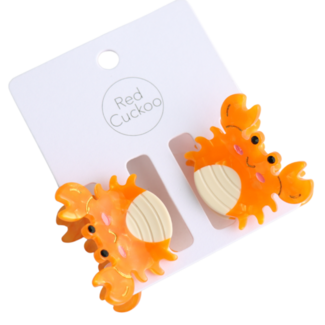 Red Cuckoo Hair Claw Clip Crab Set of 2