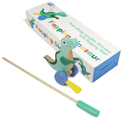 Rex London Wooden Push Along Flapping Dinosaur