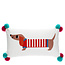 Besticktes Kissen mit Pom Poms Sausage Dog