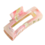 Red Cuckoo Hair Claw Clip Rectangle Marbeled pink