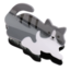Red Cuckoo Hair Claw Clip Cat black