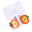 Red Cuckoo Hair Claw Clip Apple Happy Set of 2