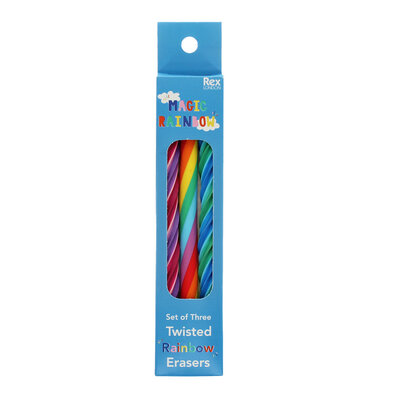 Rex London Eraser Twisted Rainbow Set of 3