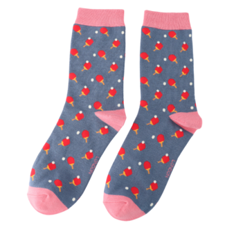 Miss Sparrow Socken Bamboo Ping Pong blue