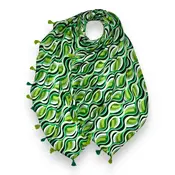 M&K Collection Schal Retro Swirl Tassel green