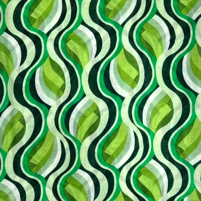 Scarf Retro Swirl Tassel green