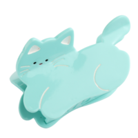 Red Cuckoo Hair Claw Clip Jumping Cat blue