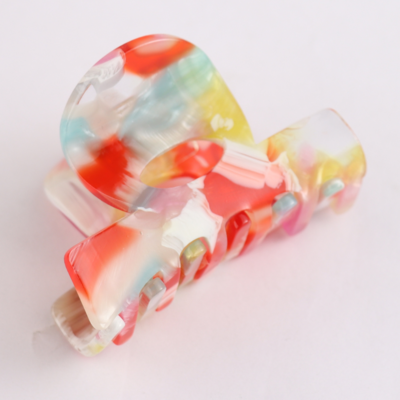 Red Cuckoo Hair Claw Clip Multi Colourful