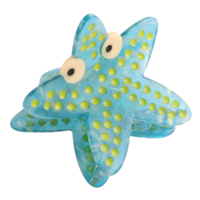 Red Cuckoo Haarklammer Starfish blue