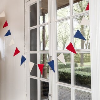 Sjaal met Verhaal Felt Garland Vlag rood/wit/blauw
