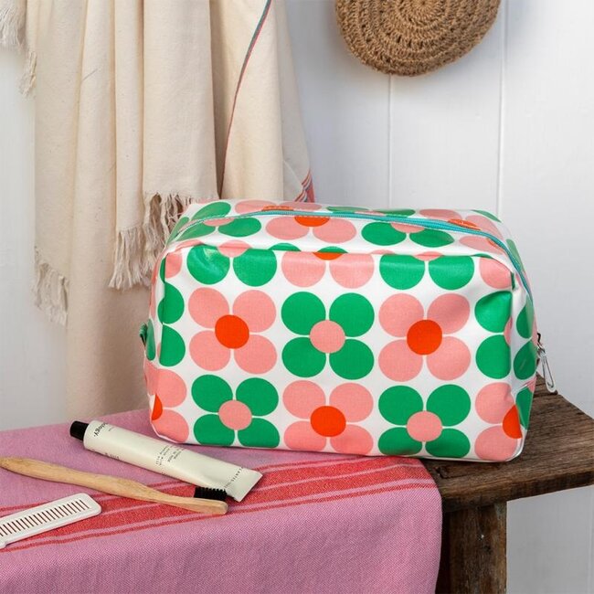 Washbag Daisy pink/green