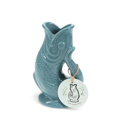 Rex London Vase Ceramic Fish blue