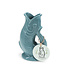 Vase Ceramic Fish blue