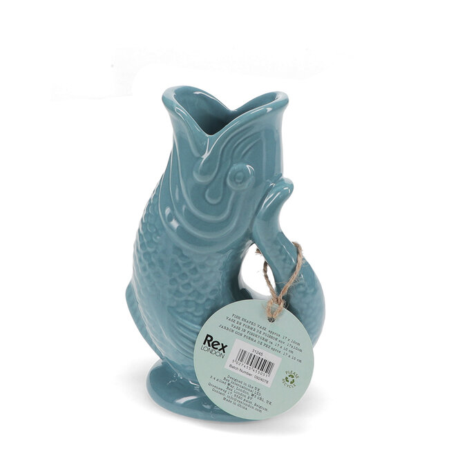Vase Ceramic Fish blue