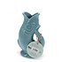 Rex London Vase Ceramic Fish blue