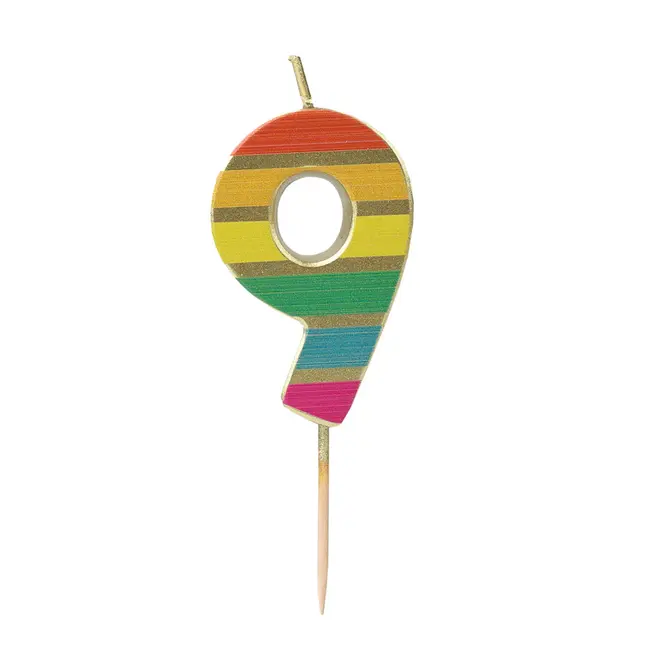 Kerze 9 Rainbow