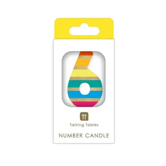 Talking Tables Candle 6 Rainbow