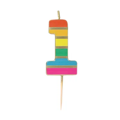 Talking Tables Kerze 1 Rainbow