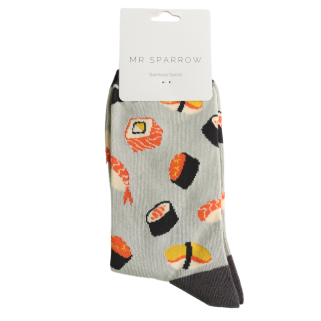 Mens Socks Bamboo Sushi silver