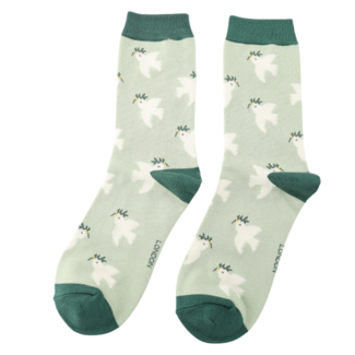 Miss Sparrow Socks Bamboo Doves mint
