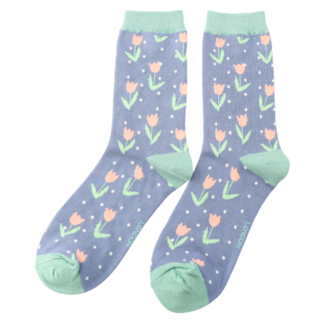 Miss Sparrow Socks Bamboo Tulip Spots denim