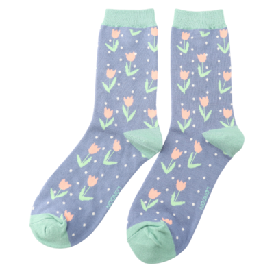 Miss Sparrow Socken Bamboo Tulip Spots denim