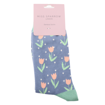 Miss Sparrow Socken Bamboo Tulip Spots denim