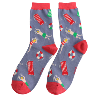 Miss Sparrow Socken Bamboo At the Pool denim