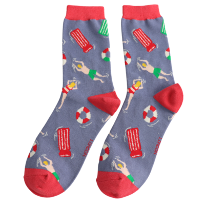 Miss Sparrow Socks Bamboo At the Pool denim