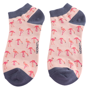 Miss Sparrow Trainer Socks Bamboo Wild Flamingos dusky pink