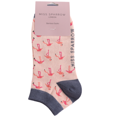 Miss Sparrow Trainer Socken Bamboo Wild Flamingos dusky pink