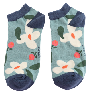Miss Sparrow Trainer Socken Bamboo Falling Daisies duck egg