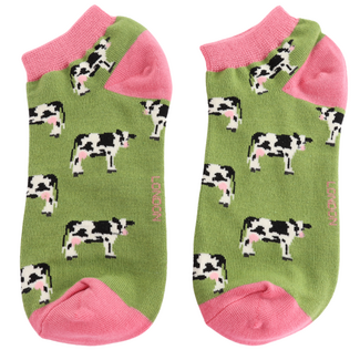 Miss Sparrow Trainer Socks Bamboo Cows green