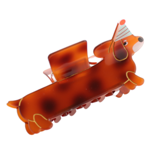 Red Cuckoo Haarklammer Sausage Dog Party Hat