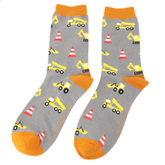 Miss Sparrow Männer-Socken Bamboo Building Site grey